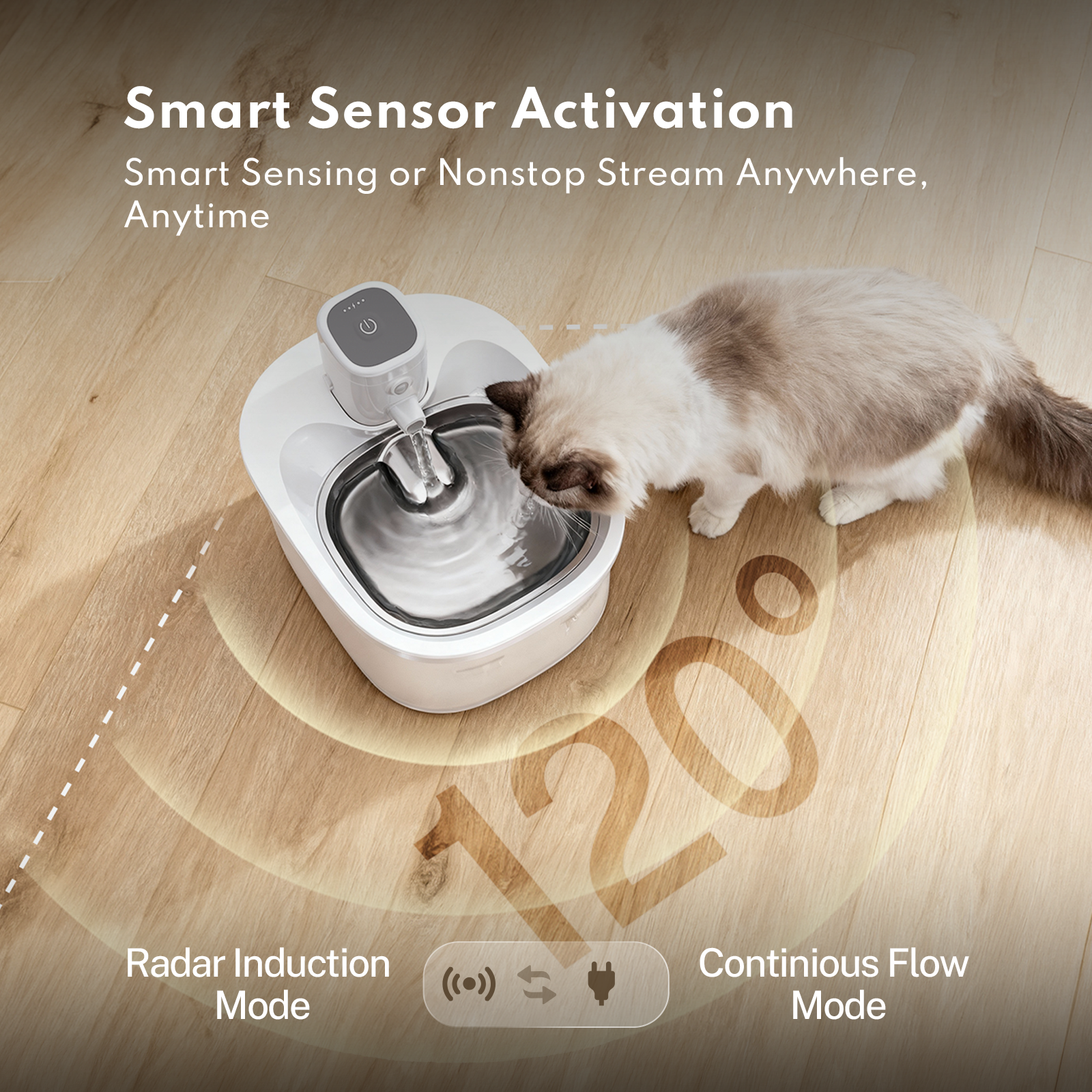 Wireless Stainless Steel Pet Water Fountain BF25M