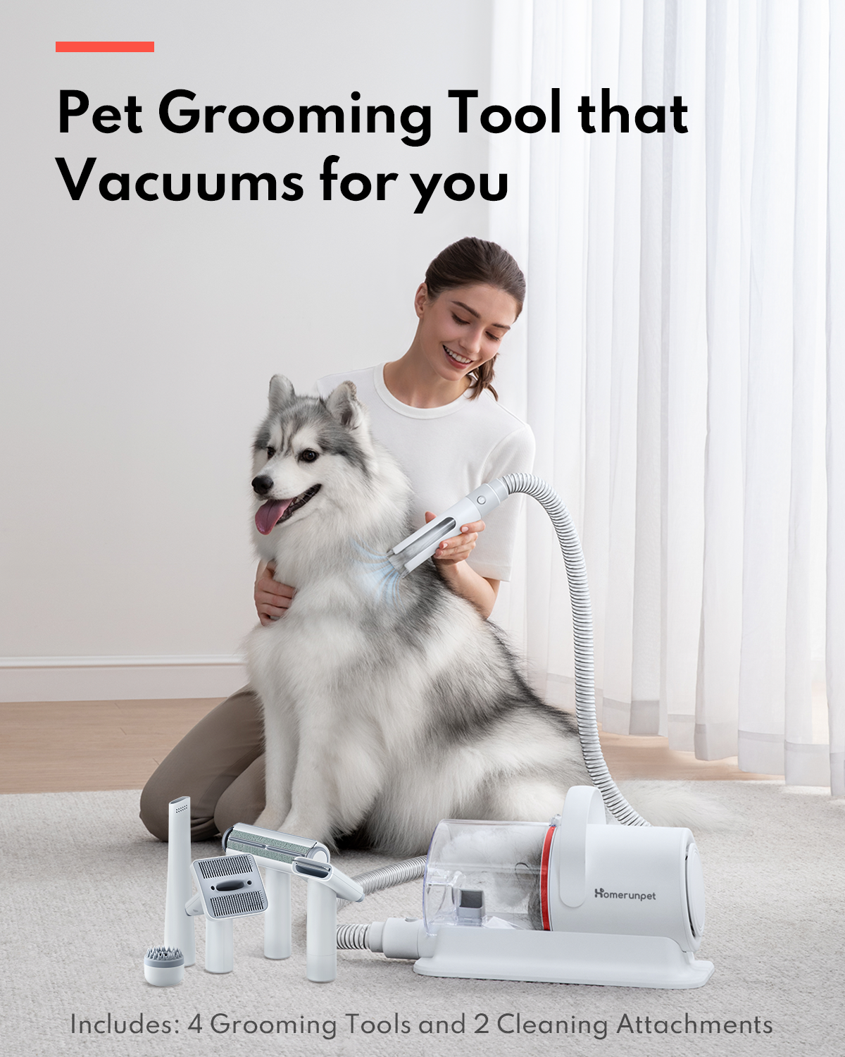 HomerunPET Pet Grooming Kit & Dog Hair Vacuum HC15
