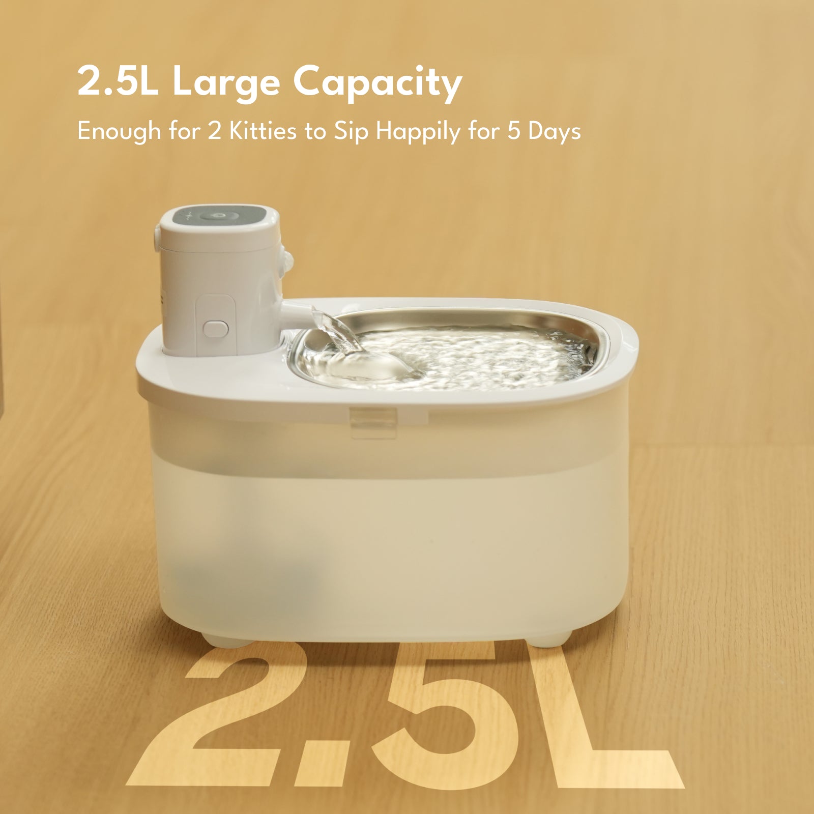 Wireless Stainless Steel Pet Water Fountain BF25M