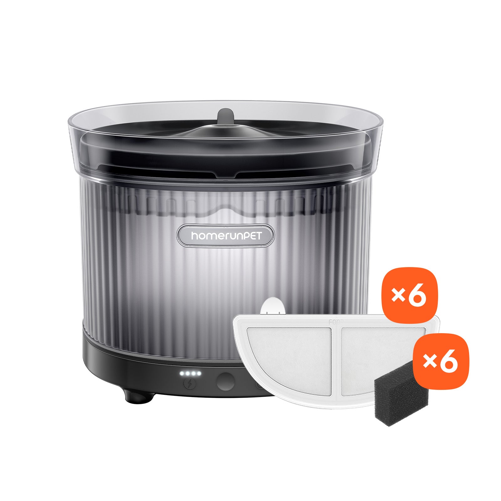 Wireless Fountain BF10 & 6 Filters + Sponges Bundle