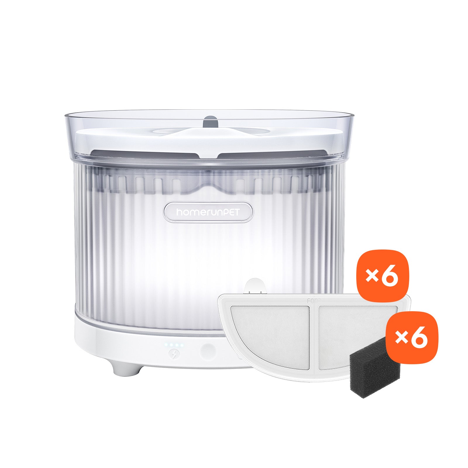 Wireless Fountain BF10 & 6 Filters + Sponges Bundle