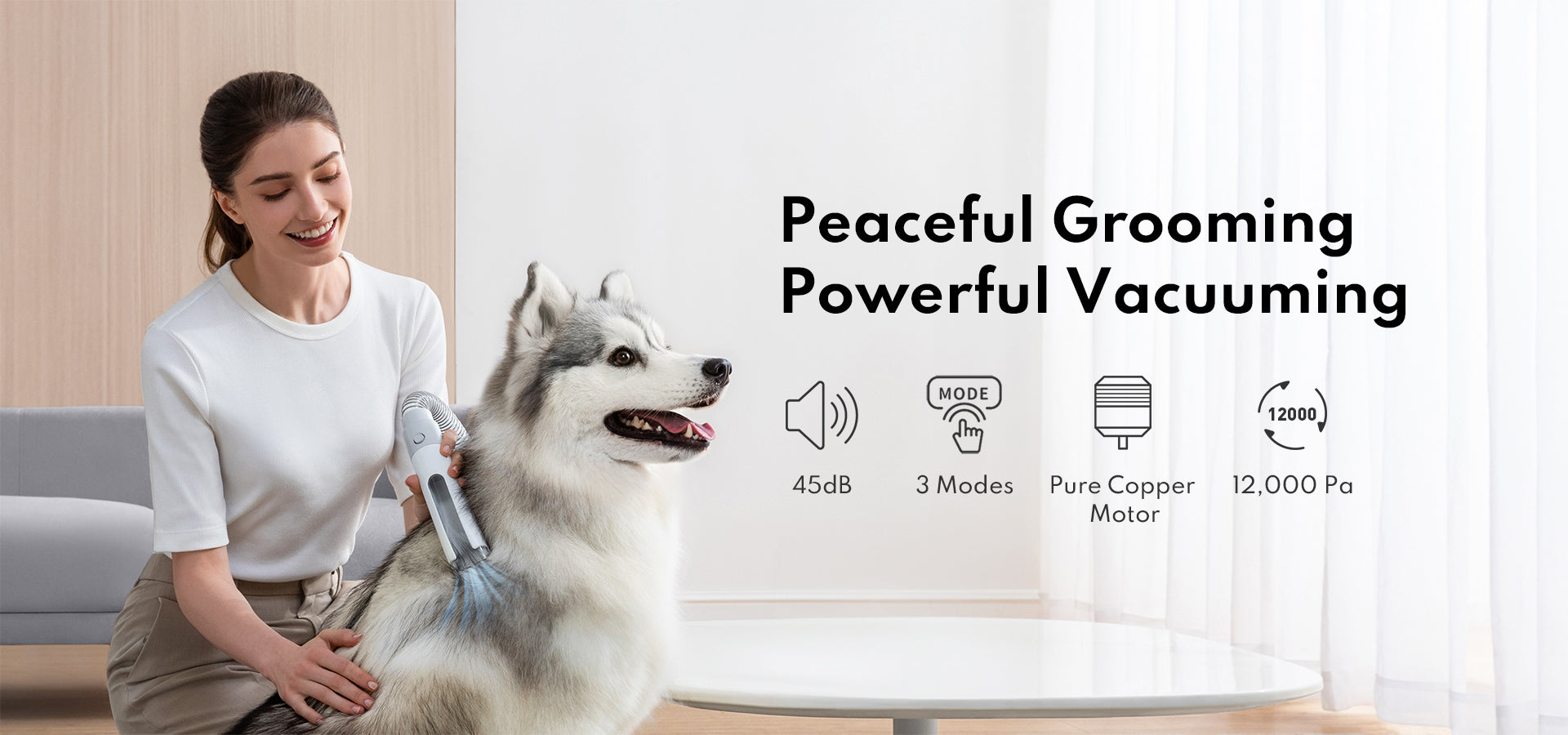 Homerunpet Pet Grooming Kit & Dog Hair Vacuum Banner