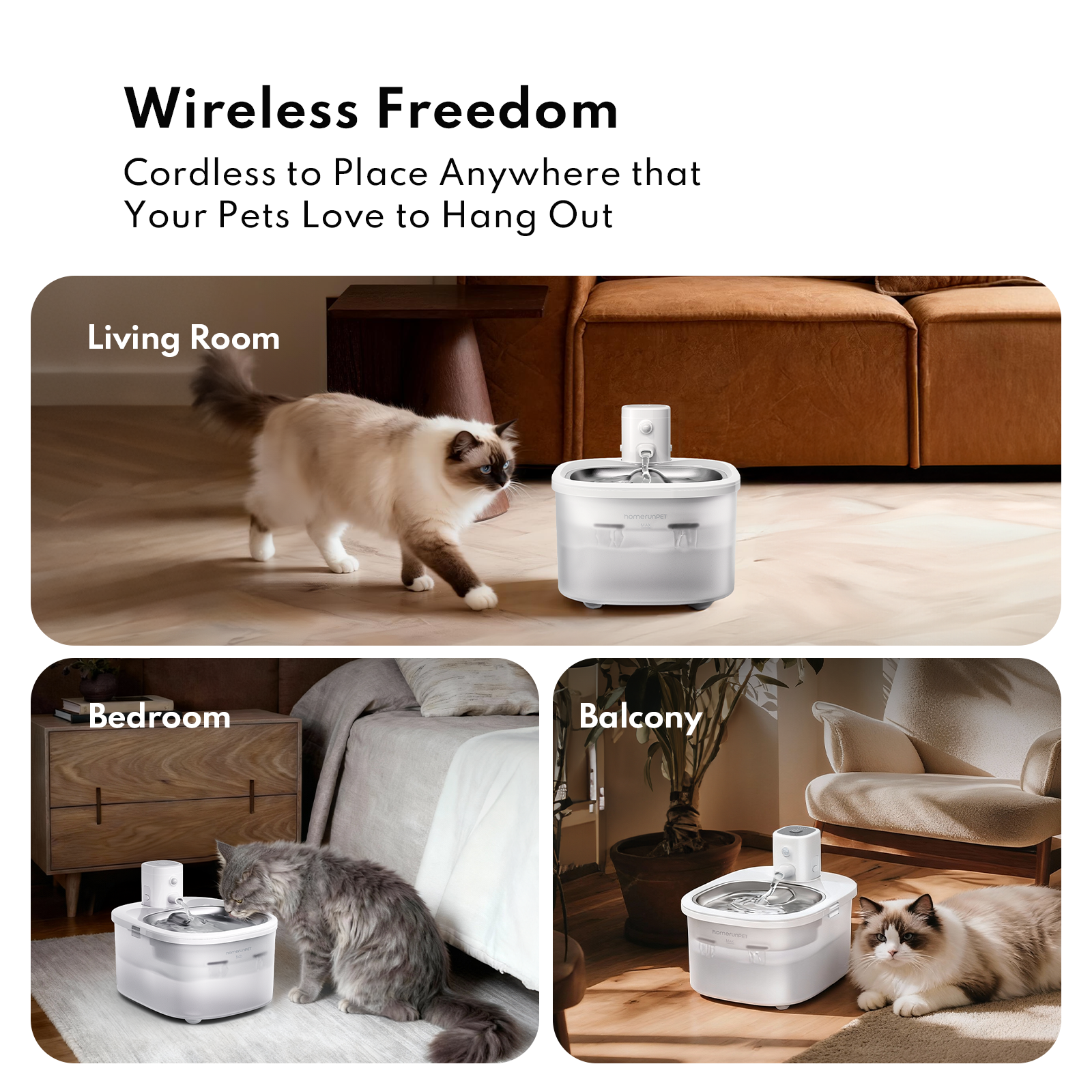 Wireless Stainless Steel Pet Water Fountain BF25M