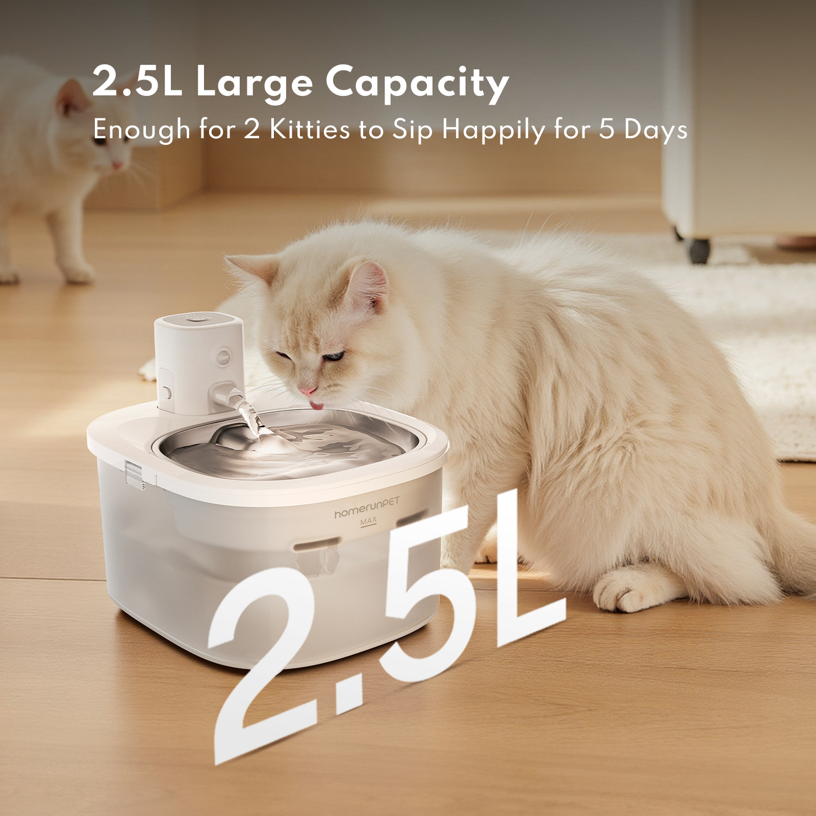 Wireless Stainless Steel Pet Water Fountain BF25M