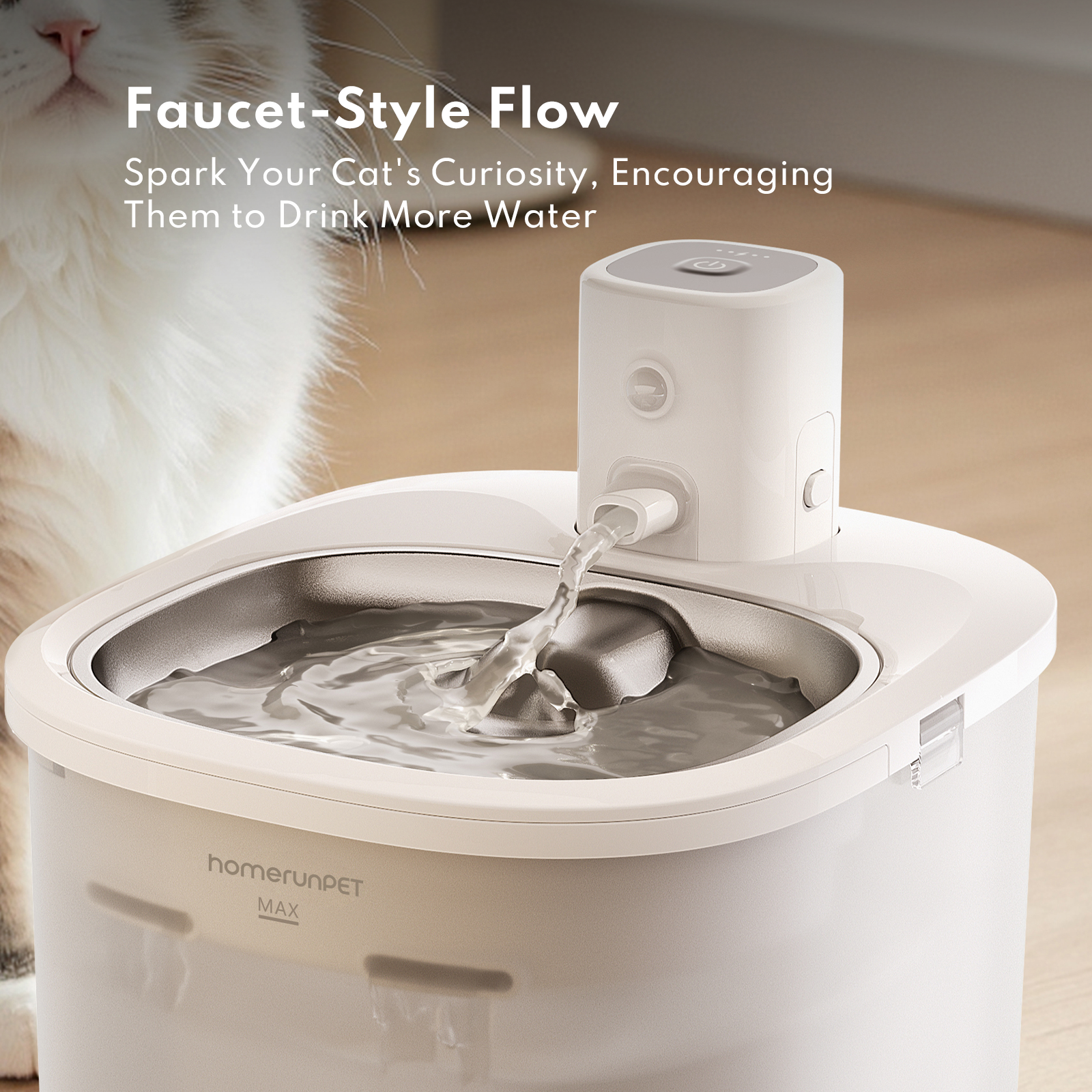 Wireless Stainless Steel Pet Water Fountain BF25M