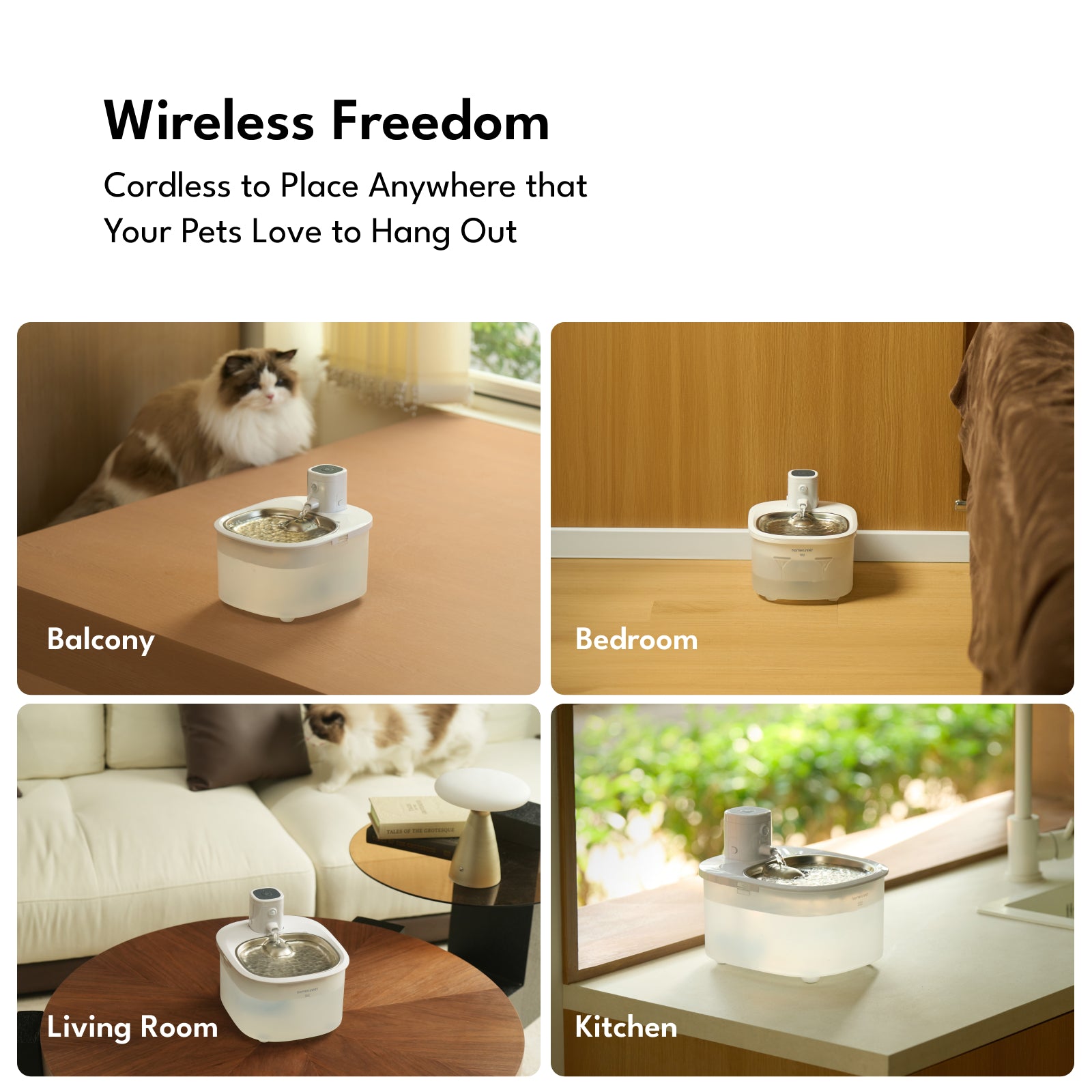 Wireless Stainless Steel Pet Water Fountain BF25M