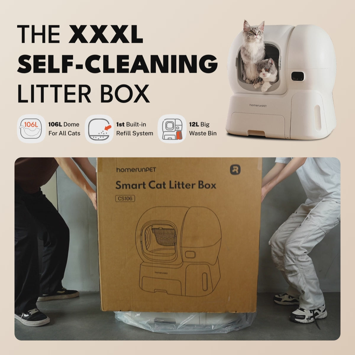 homerunPET CS106 Extra large space for bigger cats.